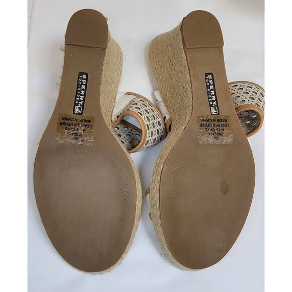 Sperry Top Sider Platform Wedge Slip On Womens Espadrille Cutout Shoes 8 - Picture 6 of 11